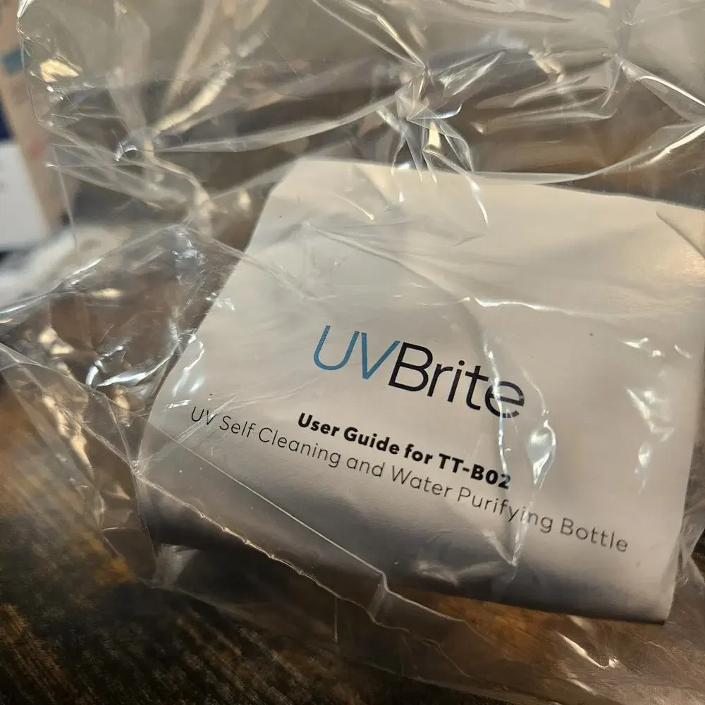 UVBrite TT-B02 Go Self Cleaning Water Bottle Purifier 18.6oz Black Insulated New